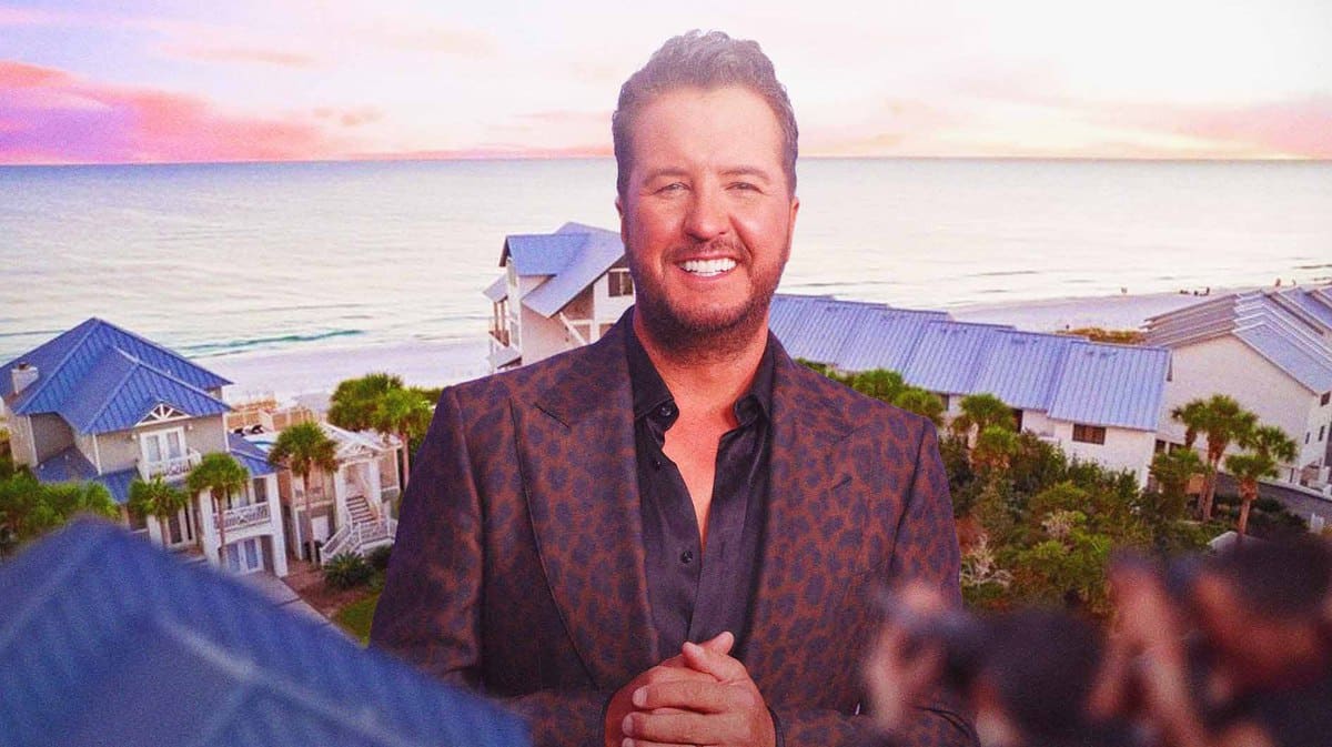 American Idol judge Luke Bryan in front of his beach house in Florida.
