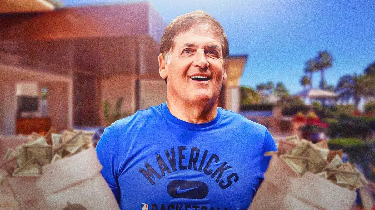 Mark Cuban in front of his mansion in Laguna Beach, Calif.