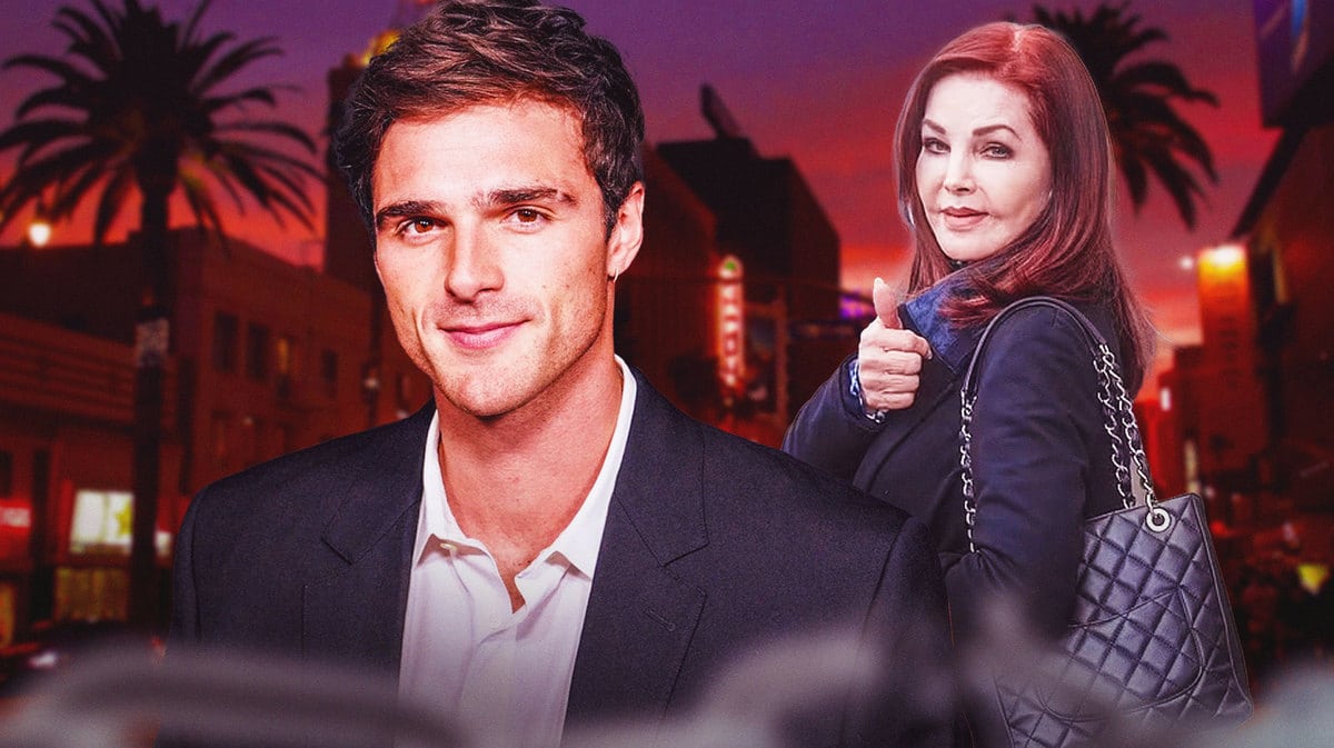 Jacob Elordi and Priscilla Presley.