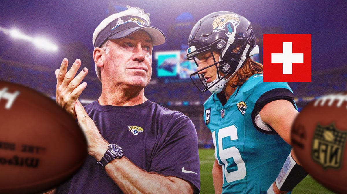 Doug Pederson next to Trevor Lawrence