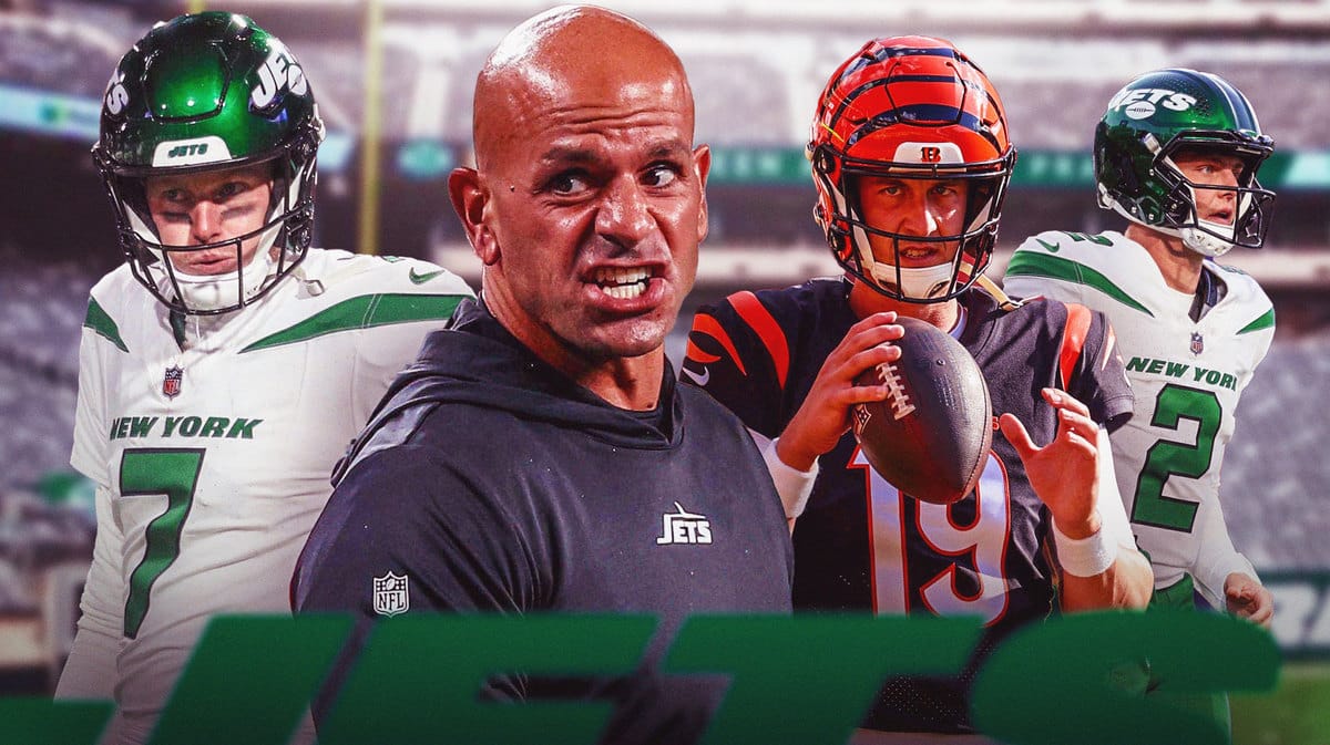New York Jets coach Robert Saleh and his three options at QB... Zach Wilson, Tim Boyle and Trevor Siemien