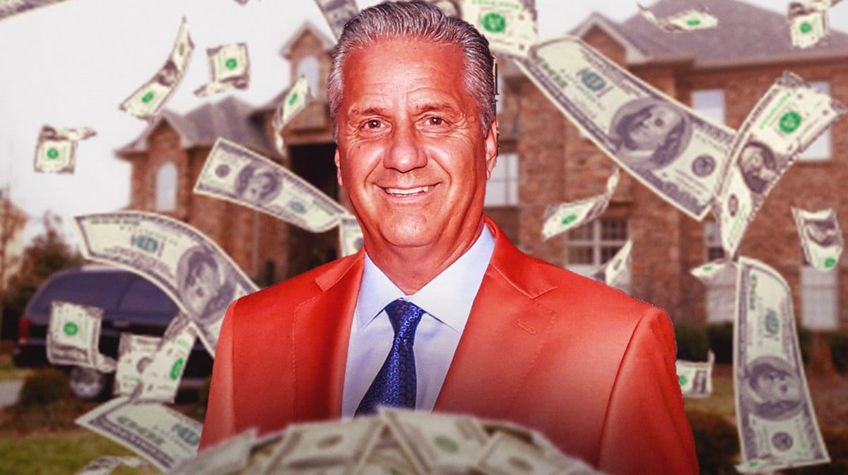 John Calipari with money around him