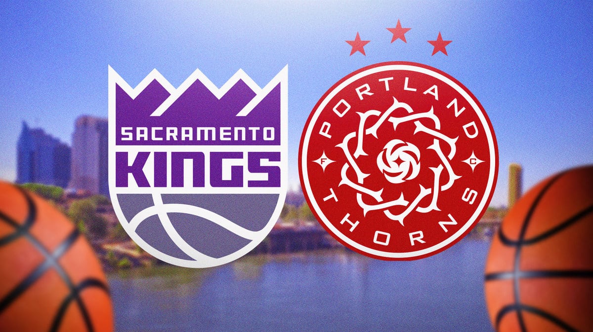 The Sacramento Kings logo and Portland Thorns logo