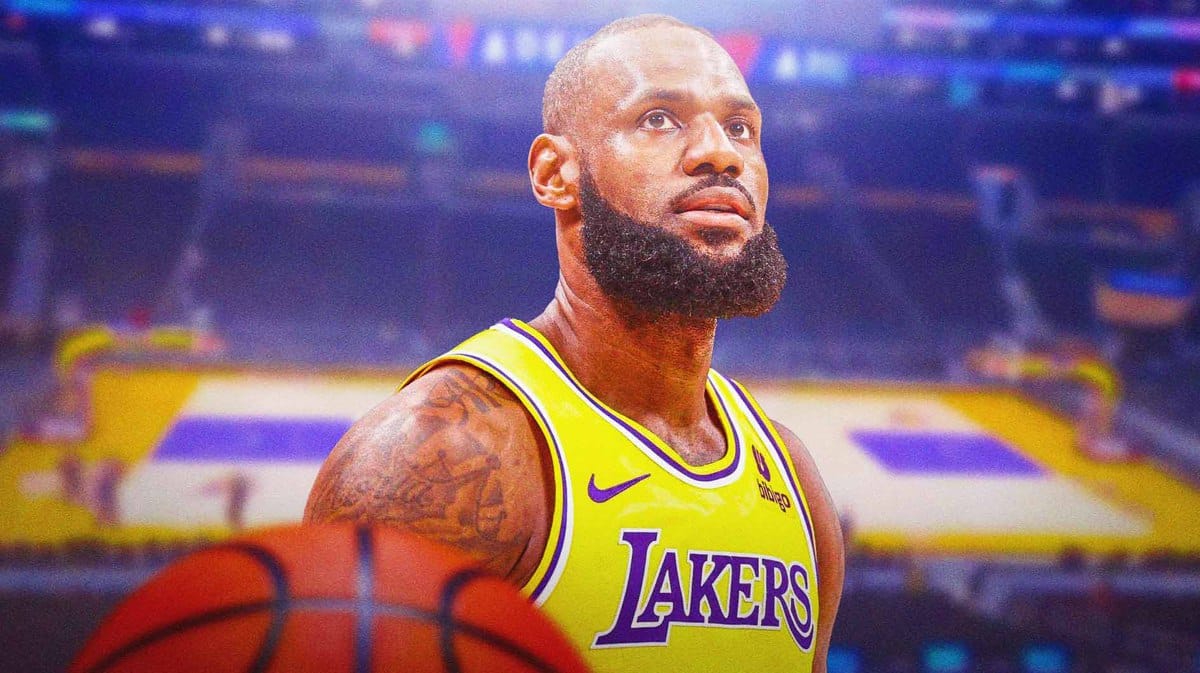 Lakers' LeBron James looking serious