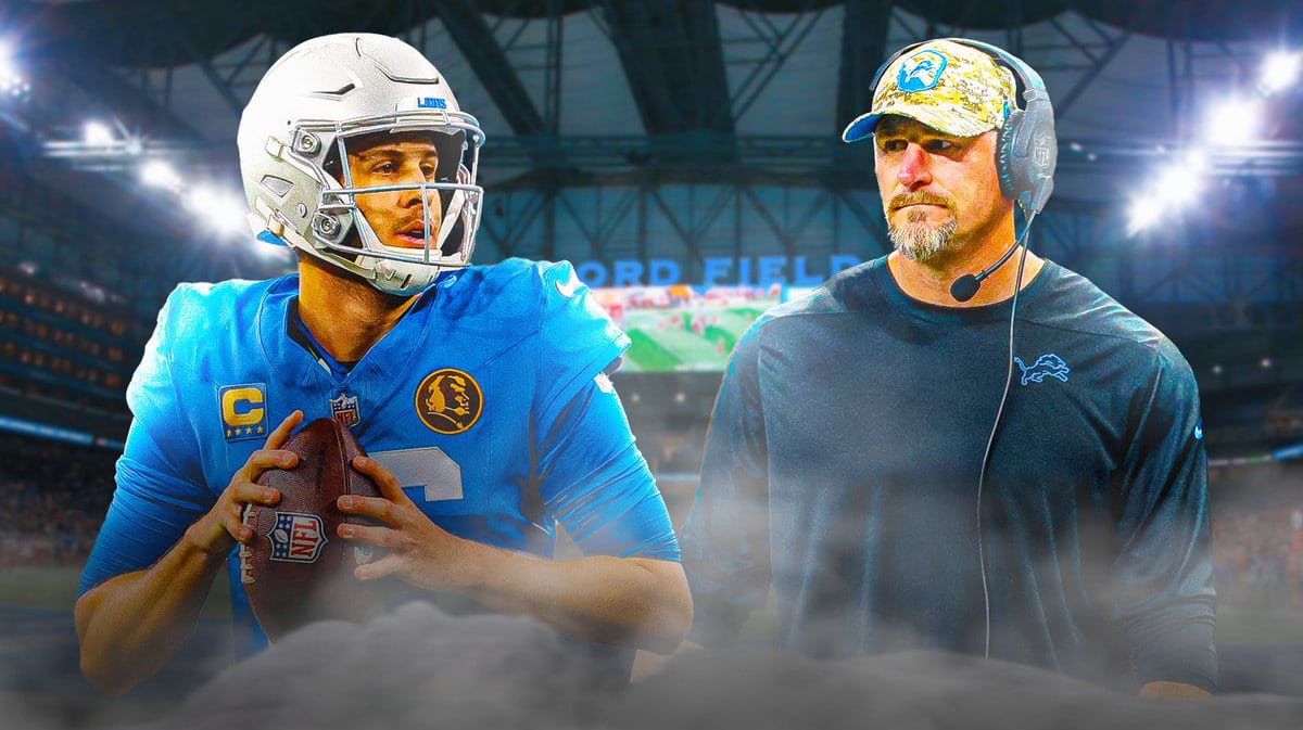 Jared Goff defends head coach Dan Campbell and his decisions.