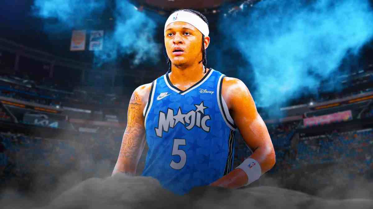 Orlando, Magic, Toronto, Raptors, Paolo Banchero, Paolo Banchero with Magic arena in the background
