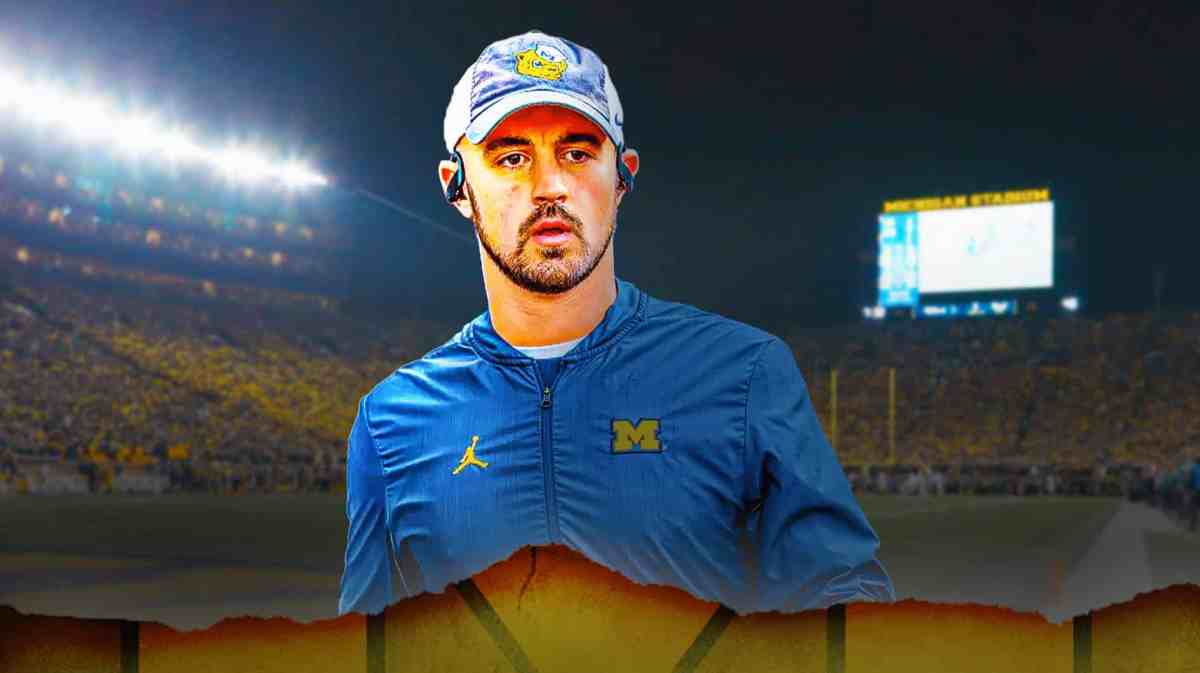 Michigan football, Wolverines, Connor Stalions, Barstool, Ohio State football, Connor Stalions with Michigan football stadium in the background