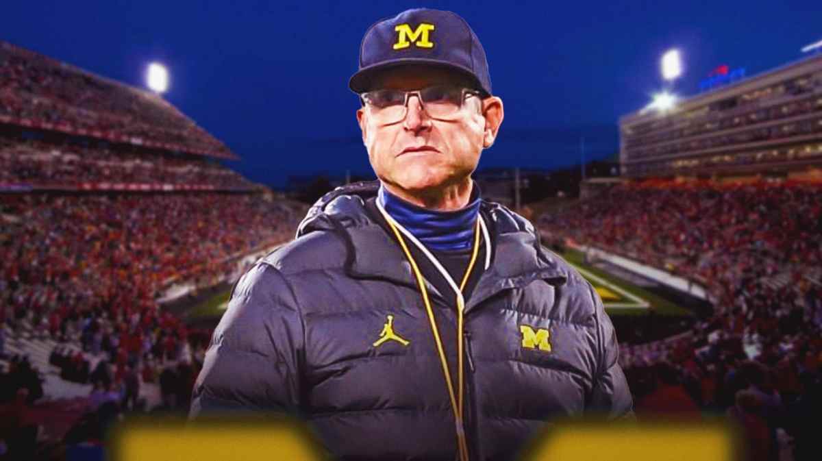 Michigan football, Jim Harbaugh, Wolverines, Maryland football, Michigan 1000 wins, Jim Harbaugh with Maryland football stadium in the background