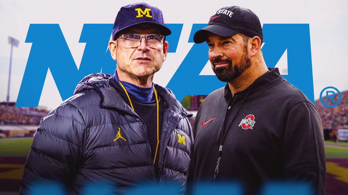 Michigan football head coach Jim Harbaugh and Ohio State football head coach Ryan Day