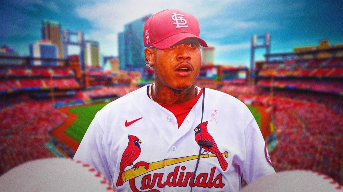 Marcus Stroman in a St. Louis Cardinals uniform at Busch Stadium.