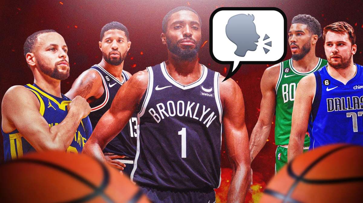 Nets' Mikal Bridges surrounded by Stephen Curry, Luka Doncic, Jayson Tatum, Paul George