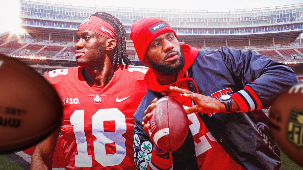 Ohio State football fan LeBron James, and Marvin Harrison Jr.