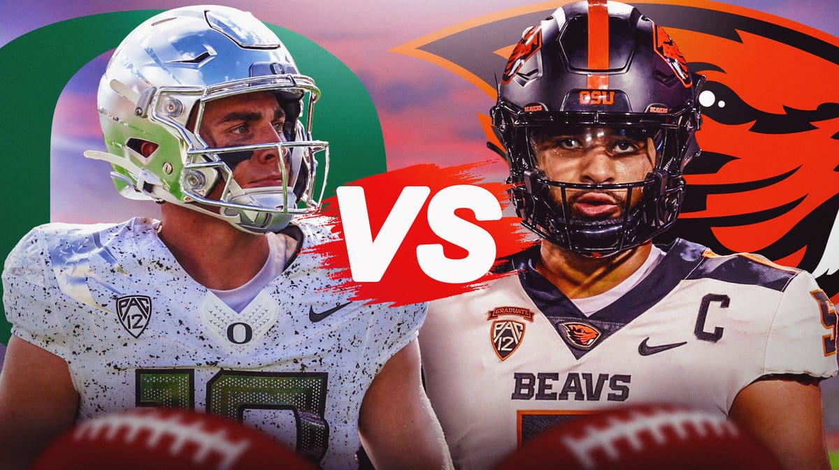 Bo Nix, Oregon logo vs. D.J. Uiagalelei, Oregon State logo