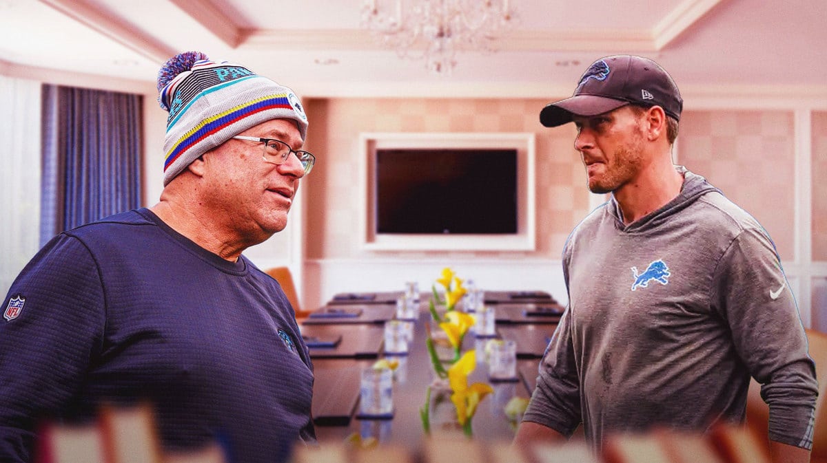 Panthers owner David Tepper and Lions OC Ben Johnson