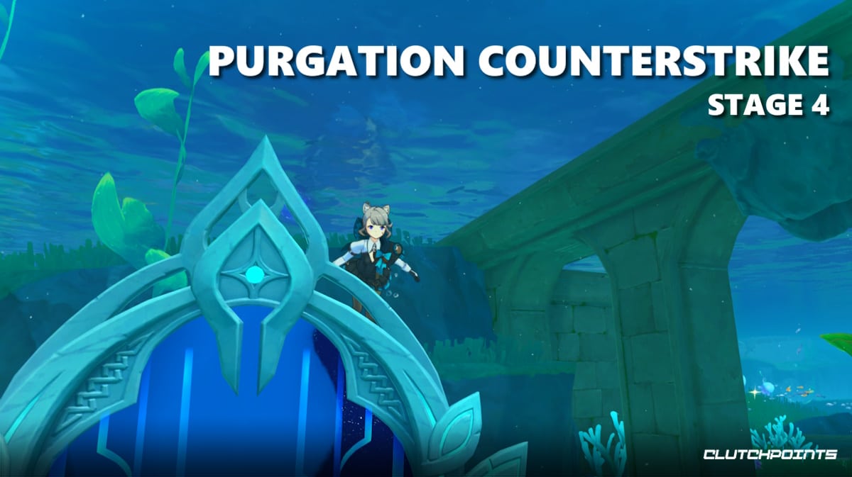 purgation counterstrike stage 4, purgation counterstrike guide, purgation counterstrike, genshin impact event, genshin impact, an ingame screenshot with the character Lynette with the words Purgation Counterstrike Stage 4