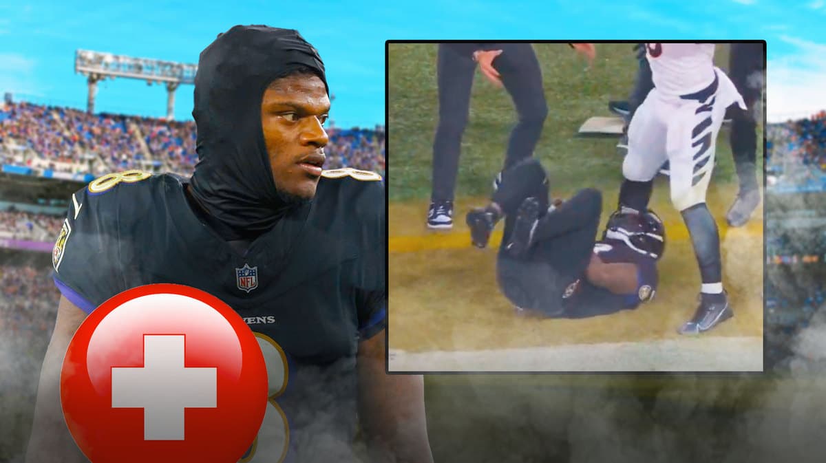 Ravens QB Lamar Jackson goes down amid battle with Joe Burrow Bengals