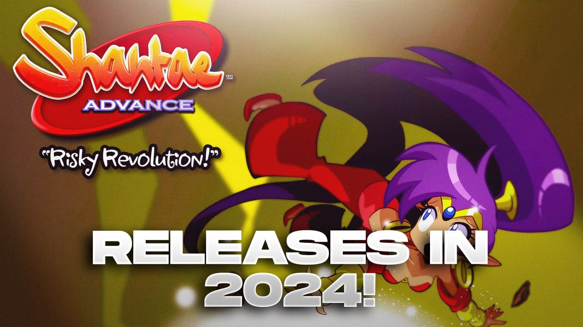 Shantae Advance: Risky Revolution game cover with the caption 'Releases In 2024!'