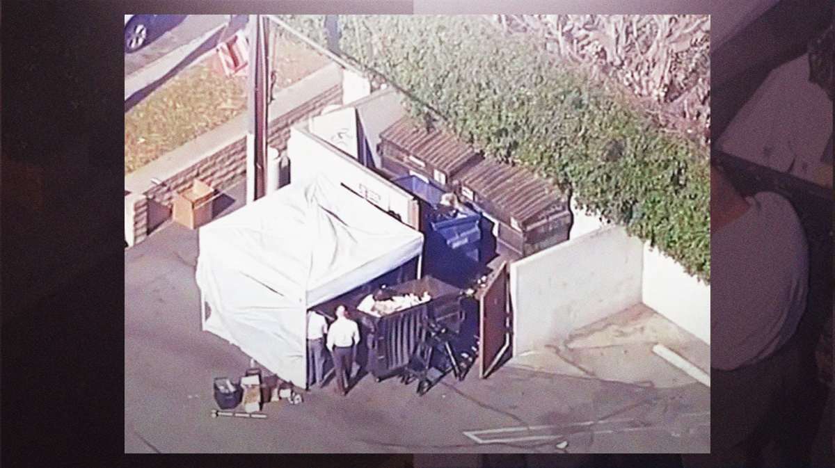 The Encino dumpster where a woman's body was found heinously dismembered
