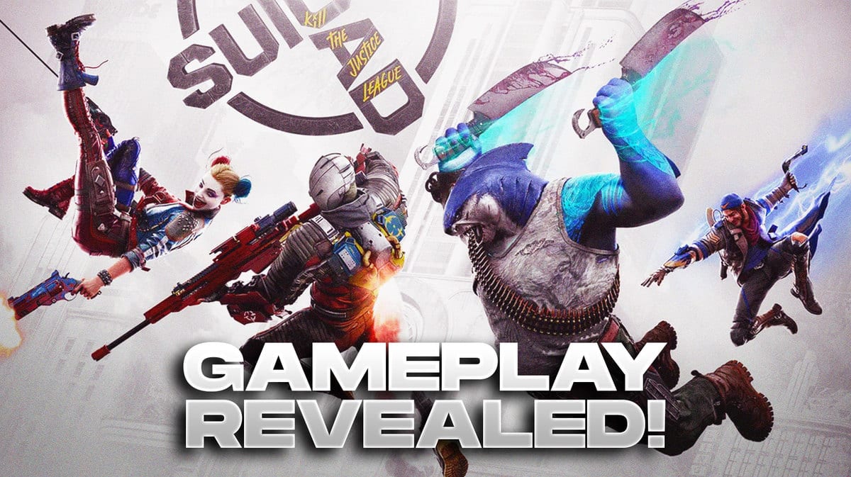 Suicide Squad: Kill The Justice League game cover with the caption, 'Gameplay Revealed!'