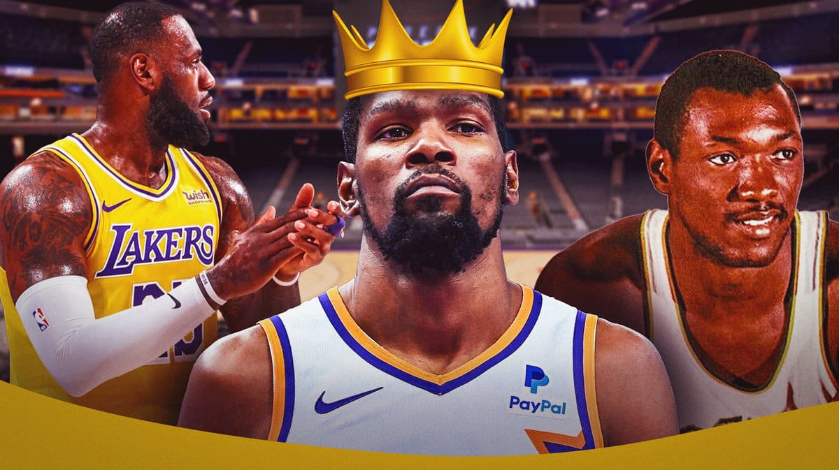 Suns Kevin Durant after Blazers win with LeBron James and Elvin Hayes