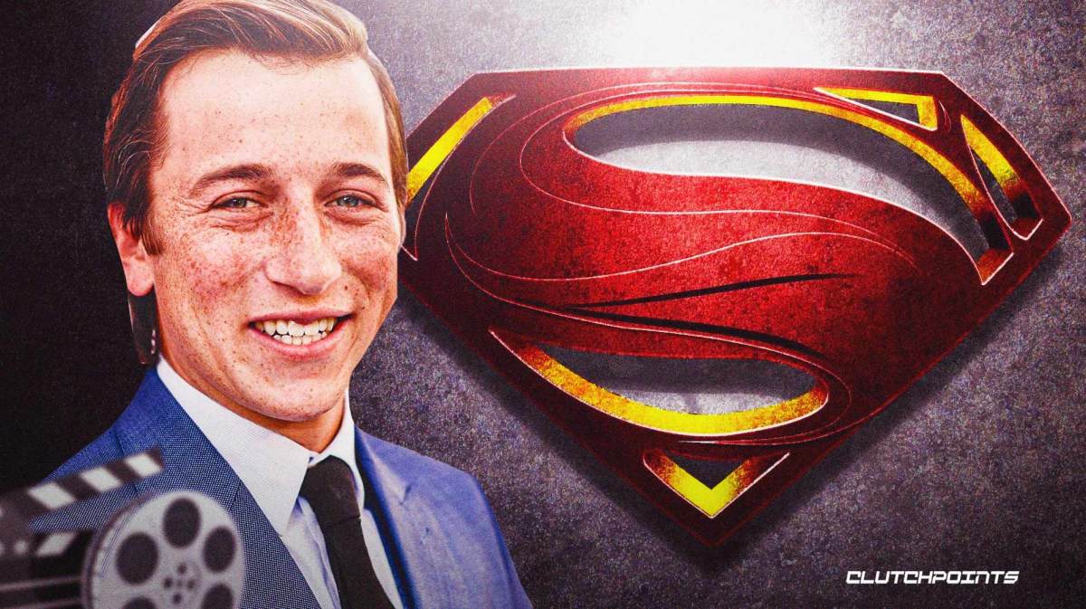 Actor Skyler Gisando in front of a Superman logo.