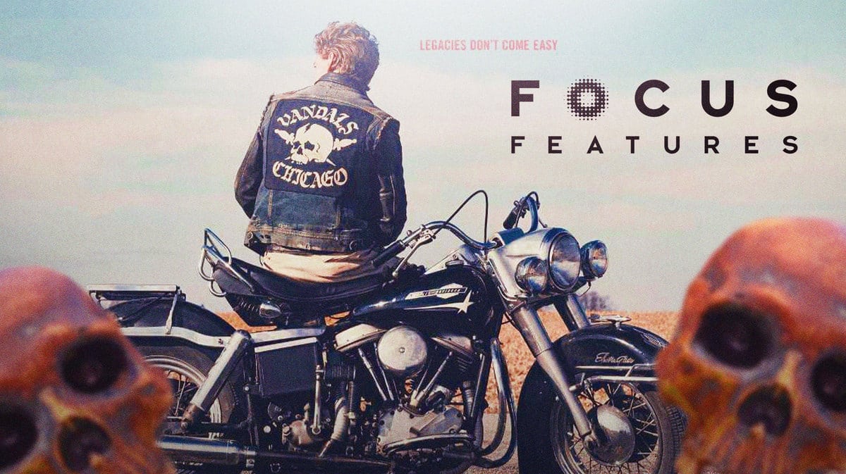The Bikeriders movie poster with Focus Features logo.
