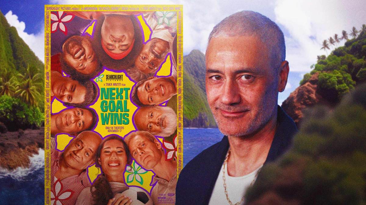 Next Goal Wins poster and Thor director Taika Waititi with American Samoa background.