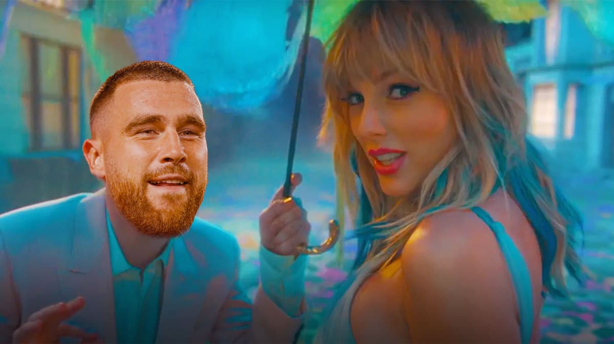 Travis Kelce of the Chiefs as the guy here with Taylor Swift