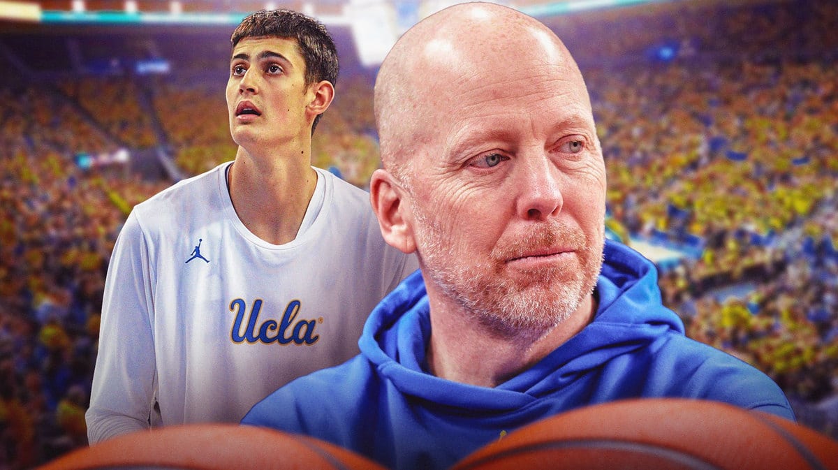 Mick Cronin (UCLA basketball head coach) with Aday Mara (UCLA)