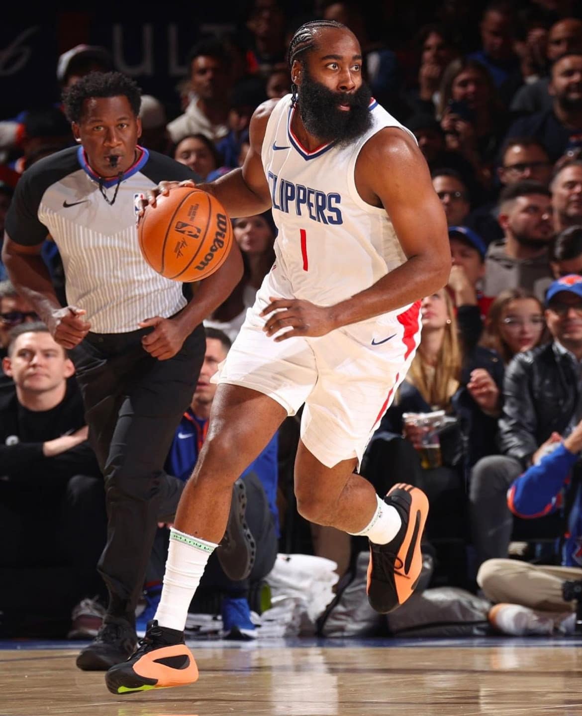 James Harden wears new Adidas shoes in Clippers debut