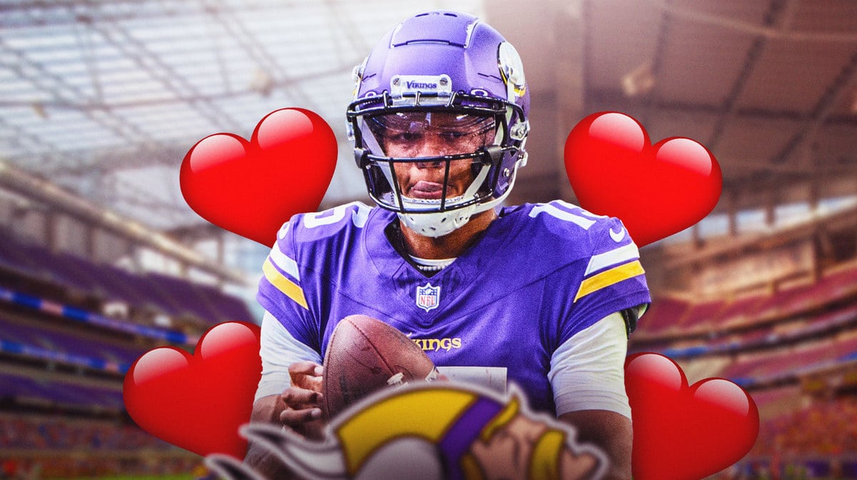 Vikings Josh Dobbs with hearts