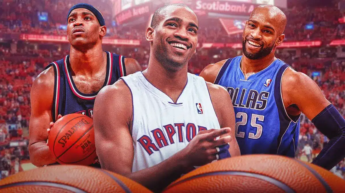 Vince Carter playing for the Raptors, the Nets and the Mavericks.