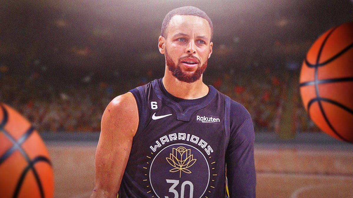 Stephen Curry with basketballs