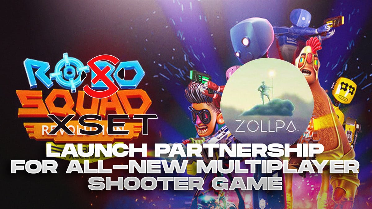 XSET, Zollpa, RoboSquad Revolution logos with the caption 'Launch Partnership For All-New Multiplayer Shooter Game'