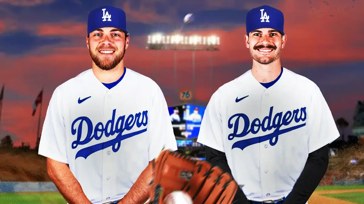 Corbin Burnes, Dylan Cease both in Dodgers uniforms.