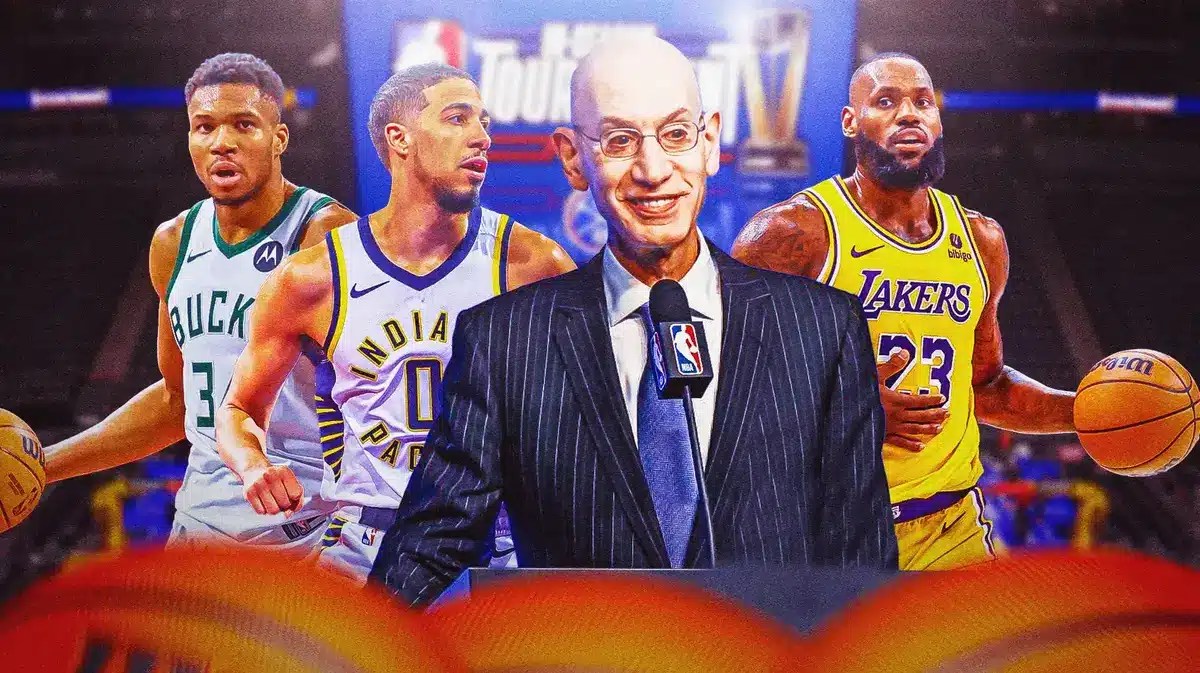 Adam Silver, Tyrese Haliburton, LeBron James, Giannis Antetokounmpo, Indiana Pacers, Los Angeles Lakers, Milwaukee Bucks, NBA In-Season Tournament