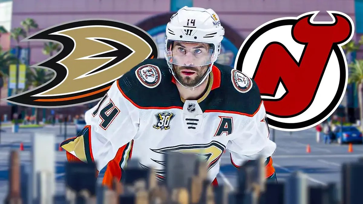 Ducks forward Adam Henrique playing the Devils.