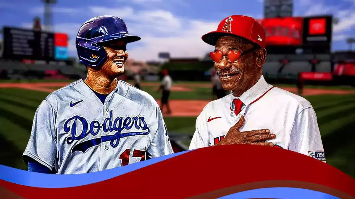 Los Angeles Dodgers slugger Shohei Ohtani and Los Angeles Angels manager Ron Washington