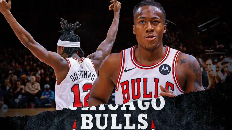 Chicago, Bulls, Ayo Dosunmu, Billy Donovan, Ayo Dosunmu stats, Ayo Dosunmu in Bulls uni with Bulls arena in the background