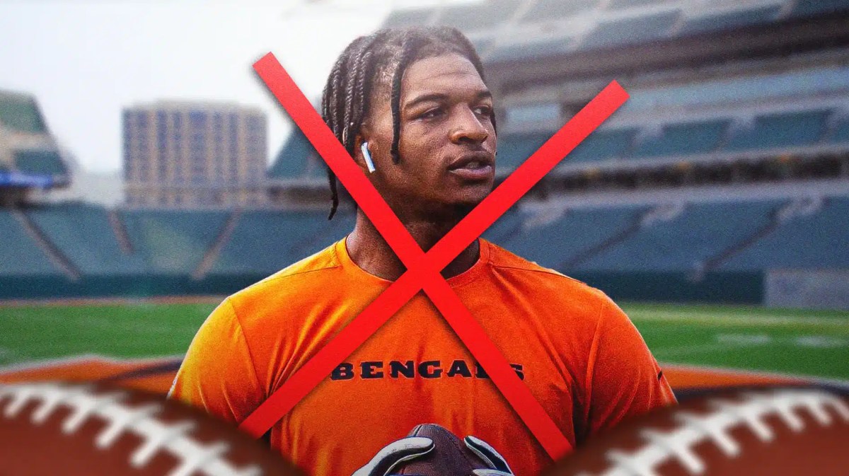 Bengals wide receiver Ja'Marr Chase with an X over him.
