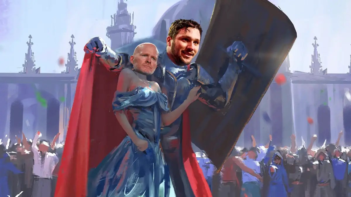 Josh Allen (Bills) as the soldier with the shield, eplace the princess with Sean McDermott