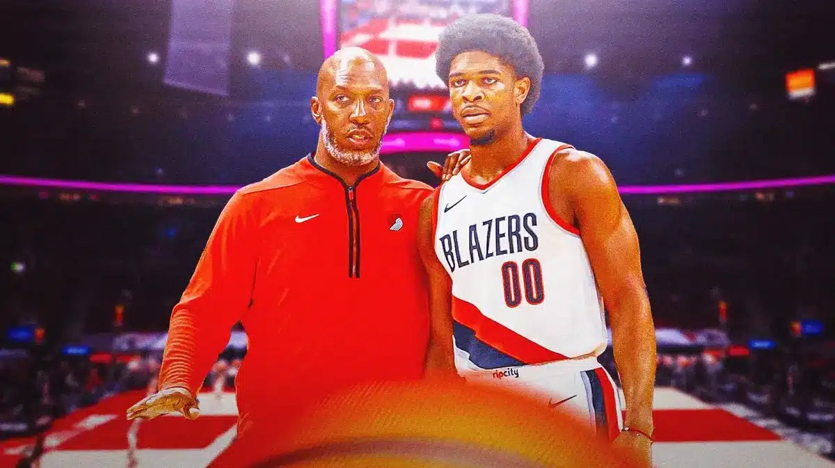 Blazers rookie Scoot Henderson and coach Chauncey Billups