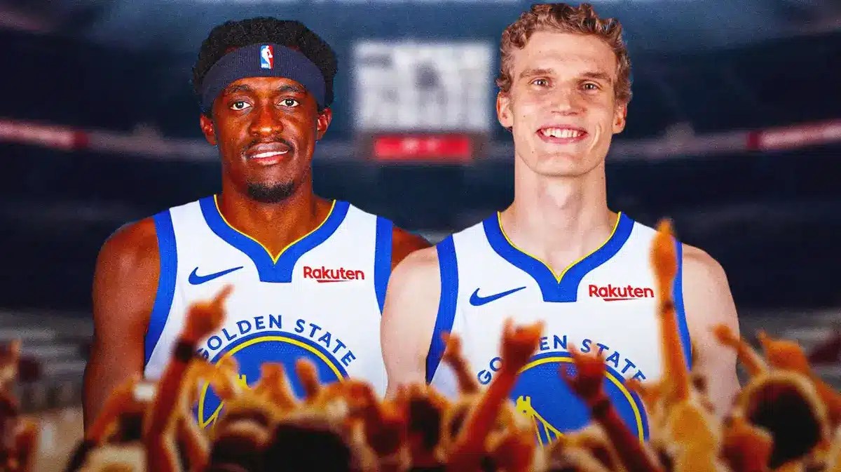Pascal Siakam and Lauri Markkanen in Warriors jerseys.