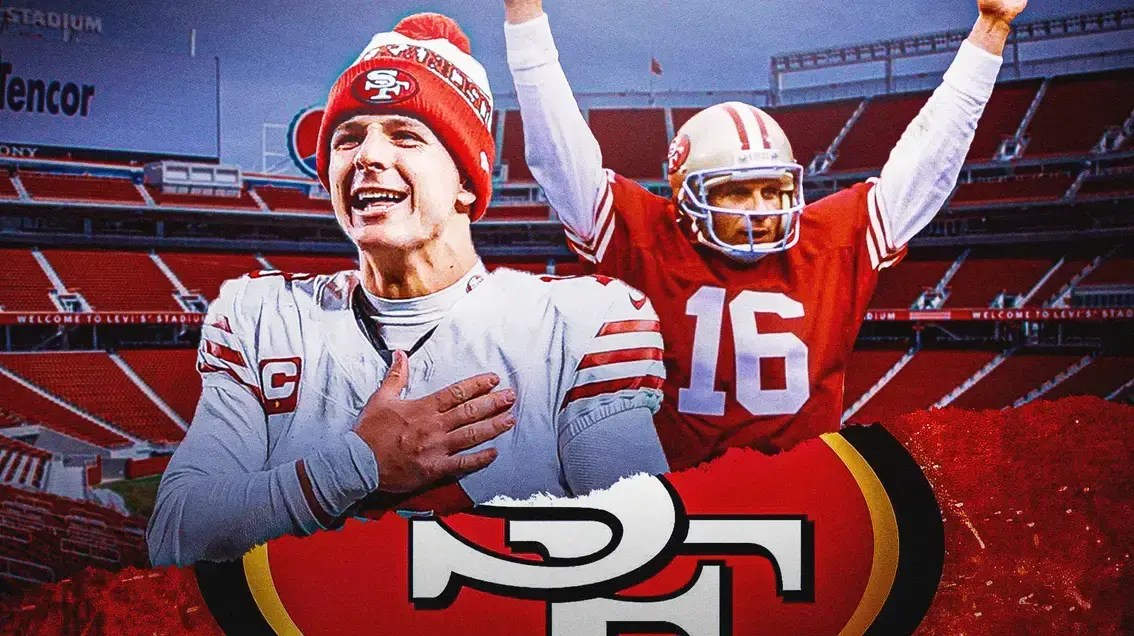 49ers quarterbacks Brock Purdy and Joe Montana
