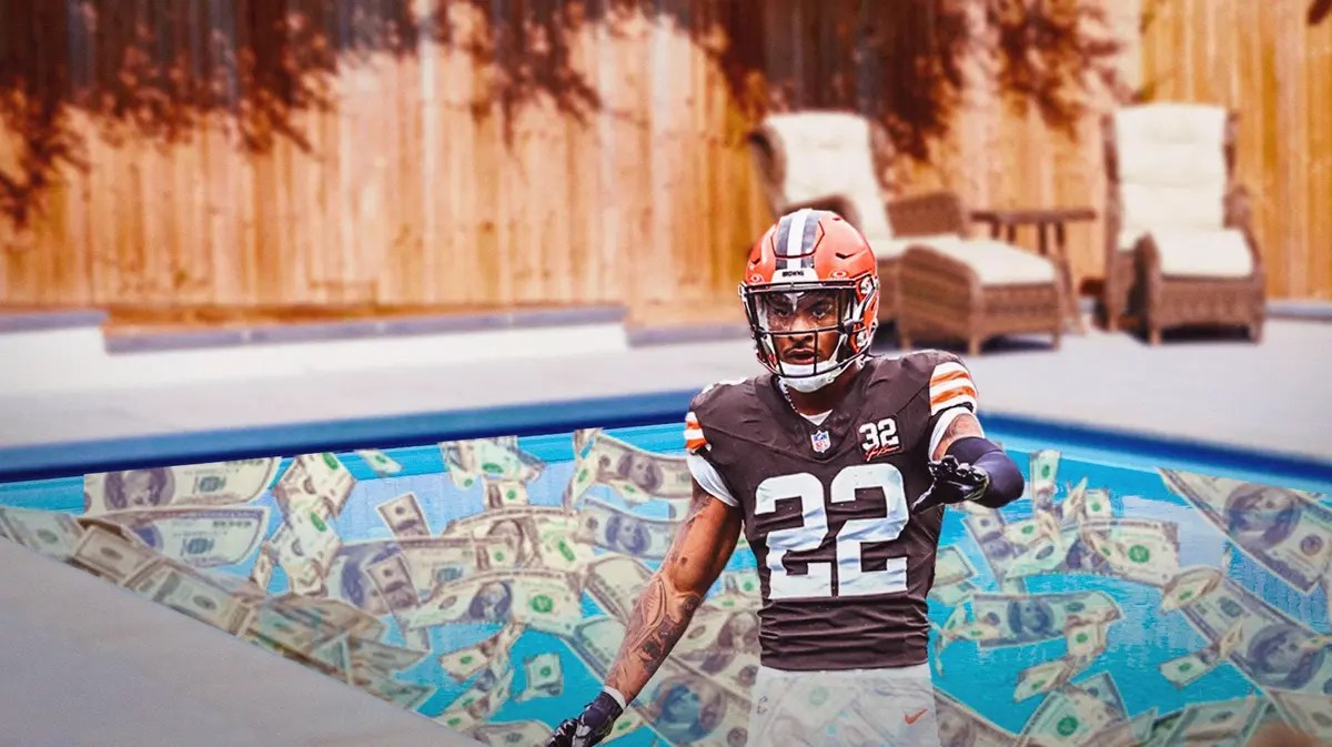 Browns' Grant Delpit swimming in a pool of cash