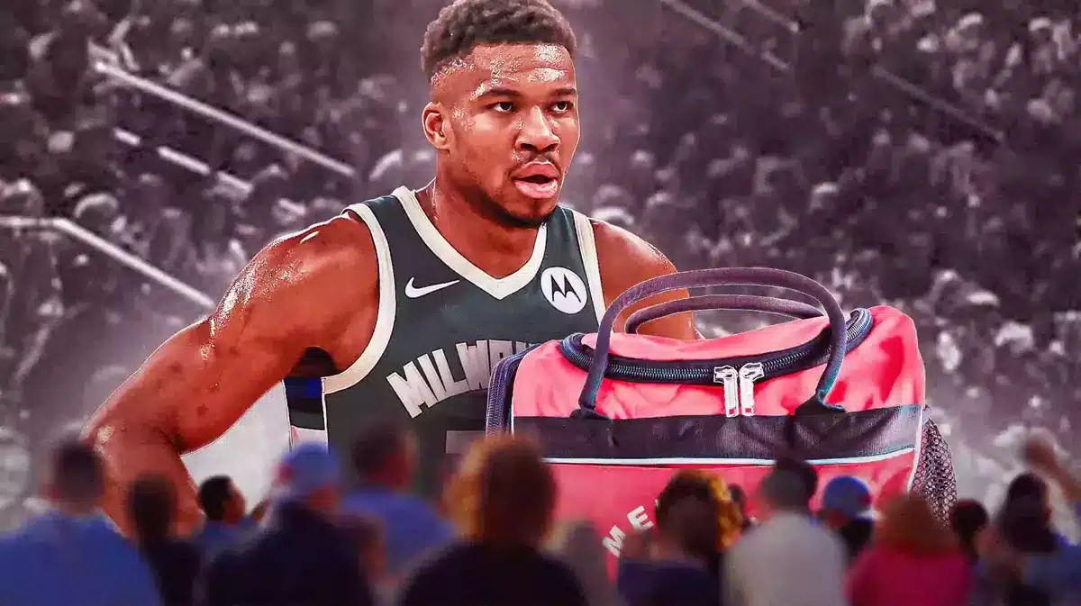 Photo: Giannis Antetokounmpo in action with a medical kit beside him