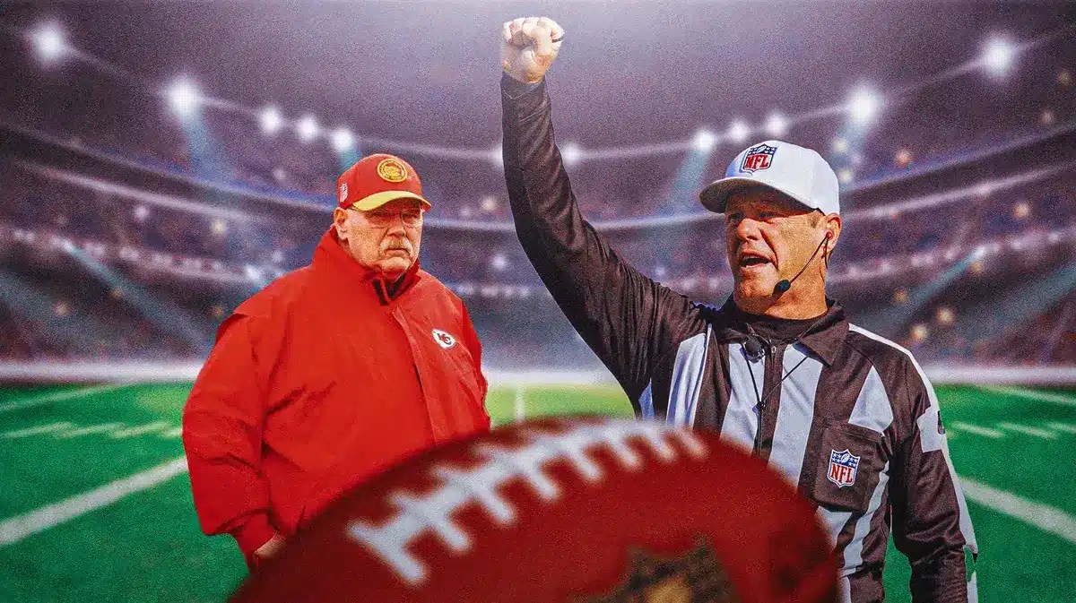 Andy Reid, NFL referee next to him