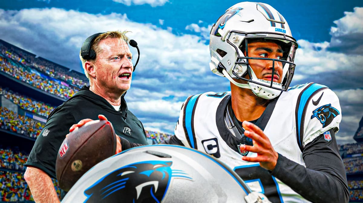 Photo: Chris Tabor and Bryce Young in Panthers gear