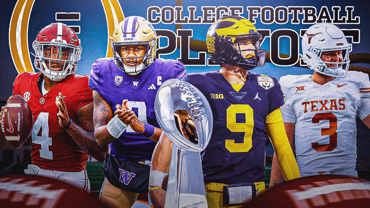 JJ McCarthy (Michigan), Michael Penix Jr. (Washington), Quinn Ewers (Texas), and Jalen Miroe (Alabama) are in the College Football Playoff.