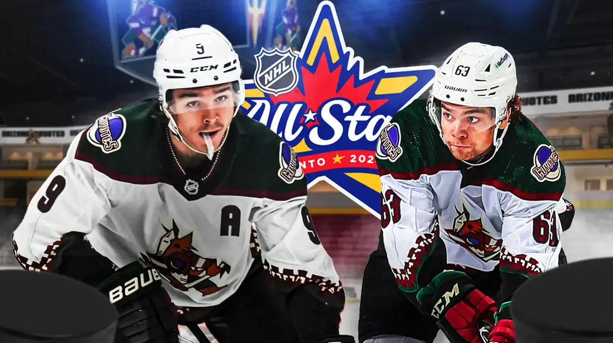 Coyotes stars Clayton Keller and Matias Maccelli at the NHL All-Star Game.
